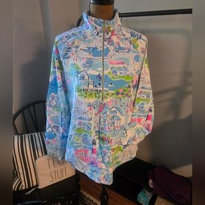Lilly Pulitzer UPF 50+ Skipper Popover - "Lilly Loves Nantucket" Print